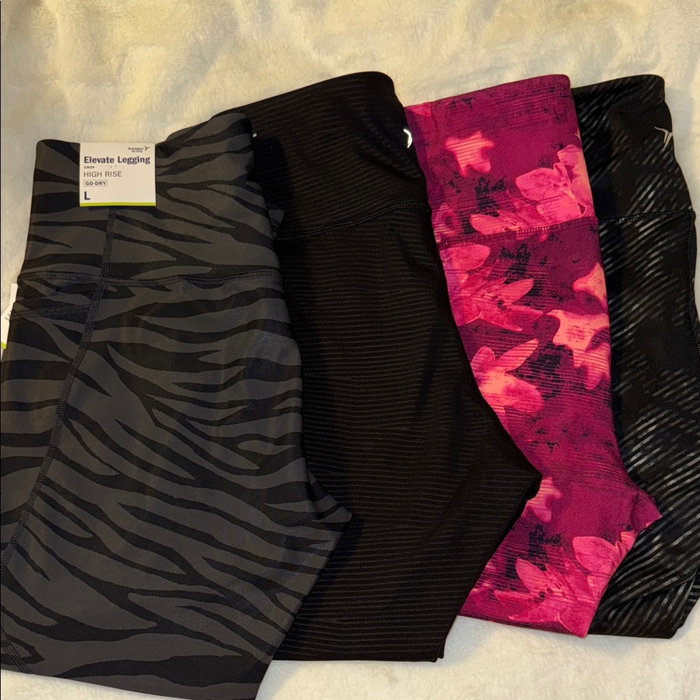 Set of 4 Old Navy Active Crop High Rise Leggings